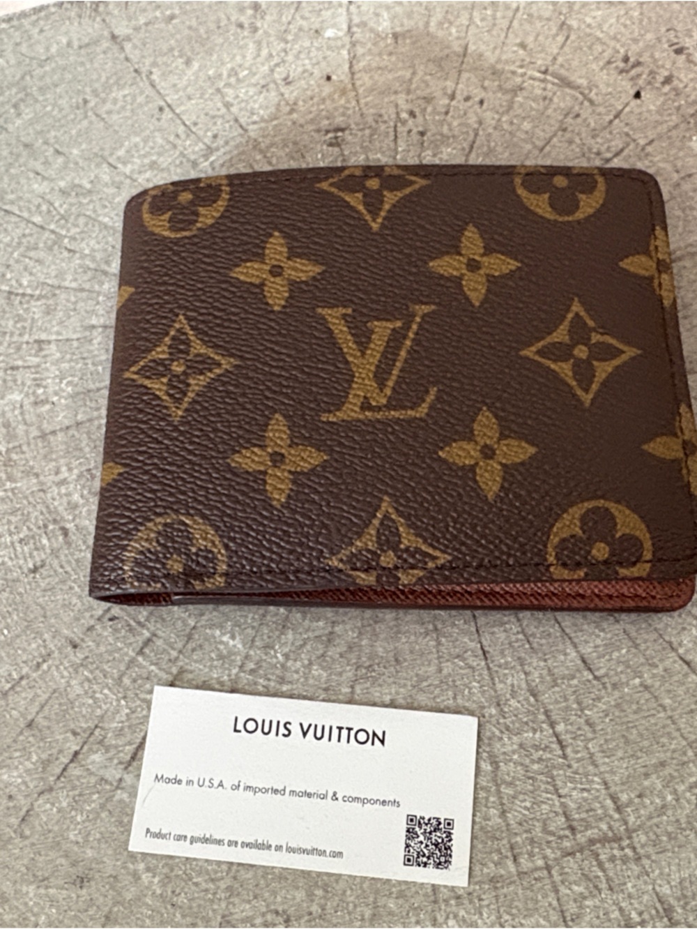 Louis Vuitton Monogram Canvas Bi-Fold Wallet in Brown and Gold